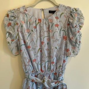 Blue floral dress from Banana Republic